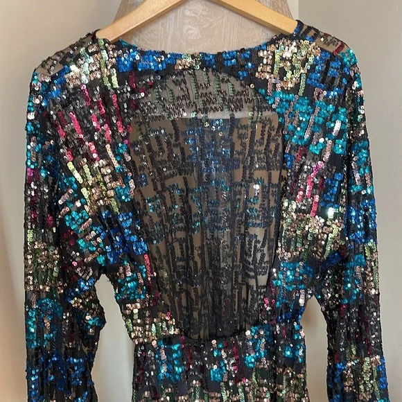 Zara Multicolor Sequence Dress Size Small - Picture 16 of 17